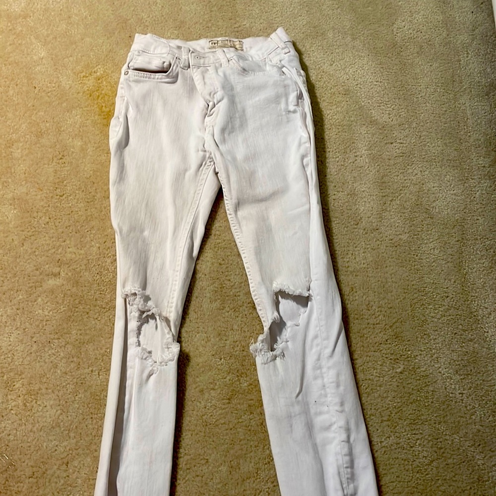 White Free People Skinny Jeans